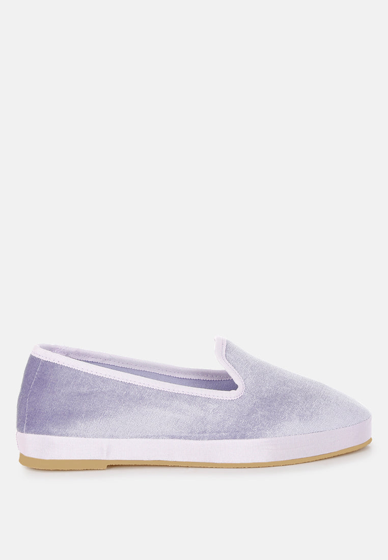 Saba Velvet Round Toe Slip-On Loafers-5