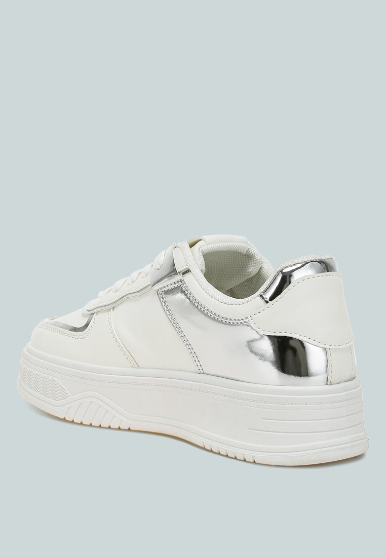Scouts Metallic Paneling Platform Sneakers-2