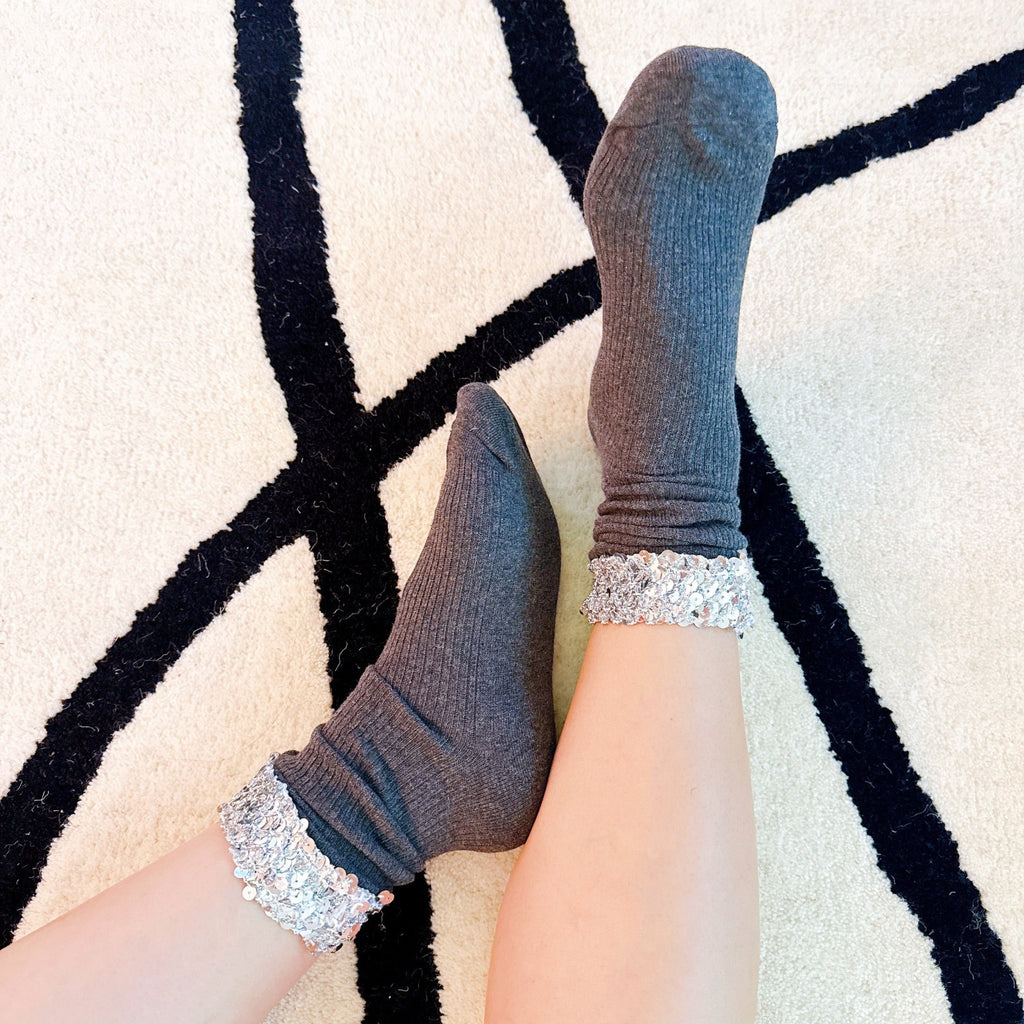 Sequin Chic Shine Top Socks-2