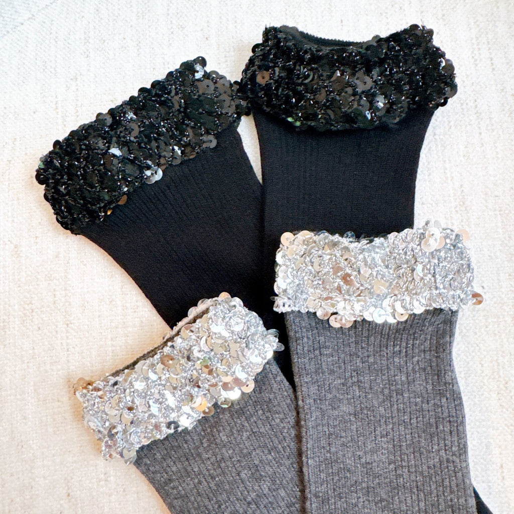 Sequin Chic Shine Top Socks-1