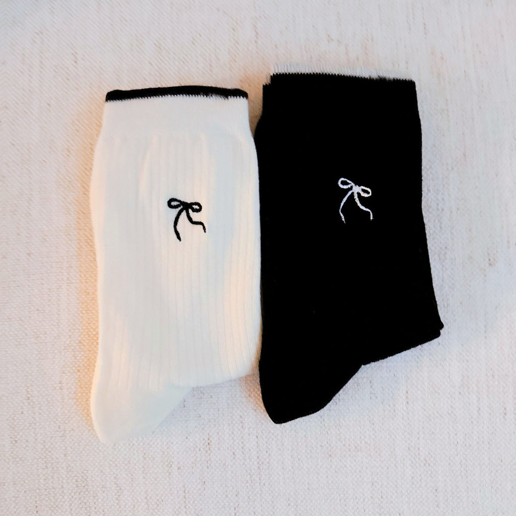 Simply Bow Socks Set Of 2-2
