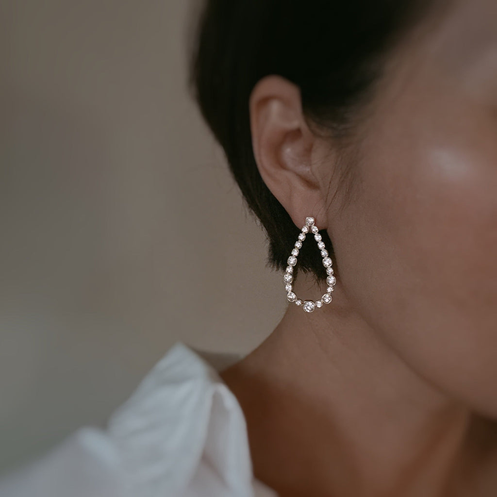 Sparkle Teardrop Shaped Earrings-1