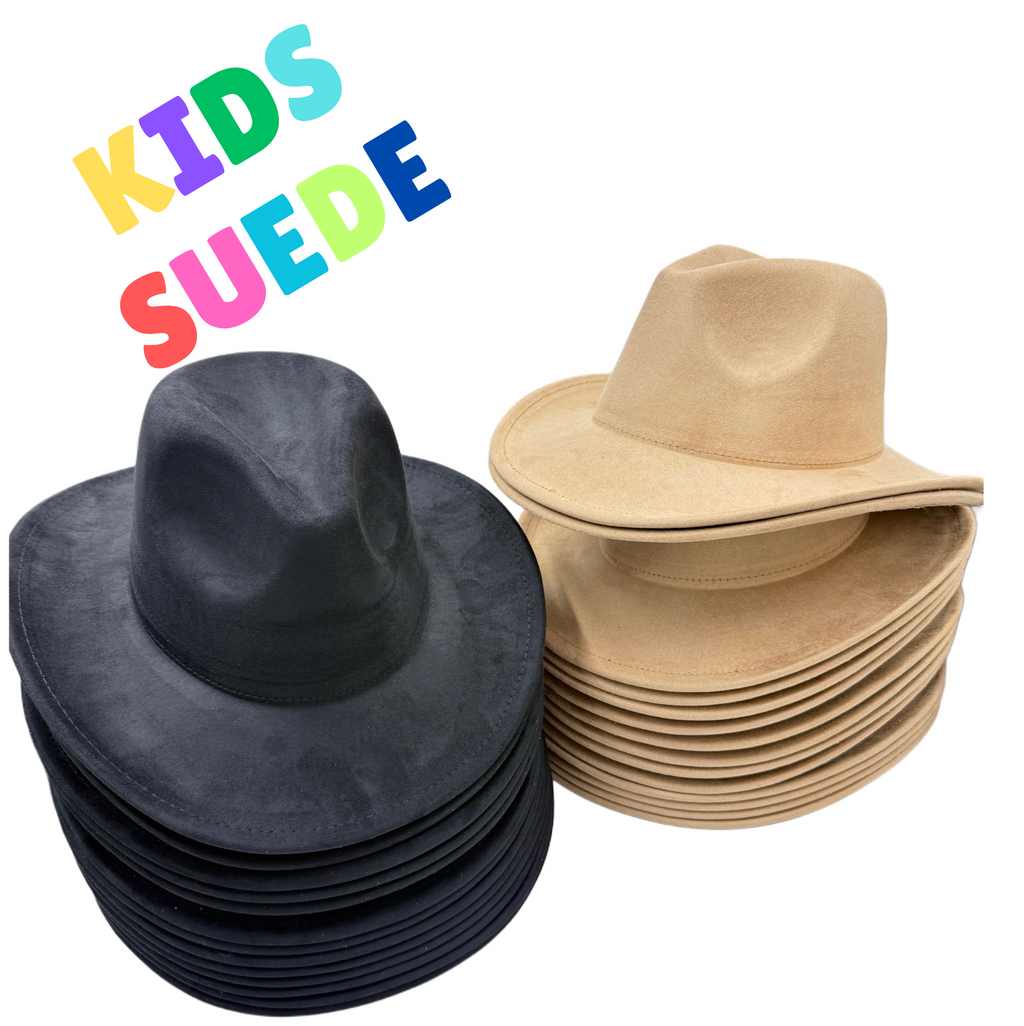 Kids Vegan suede cowboy style Hat-2