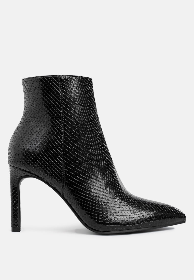 Tatria Textured Stiletto Heel Ankle Boots-6