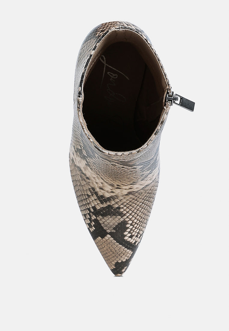 Tatria Textured Stiletto Heel Ankle Boots-3