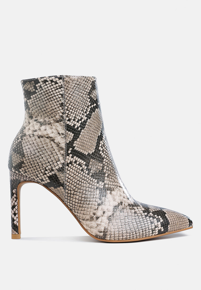Tatria Textured Stiletto Heel Ankle Boots-0
