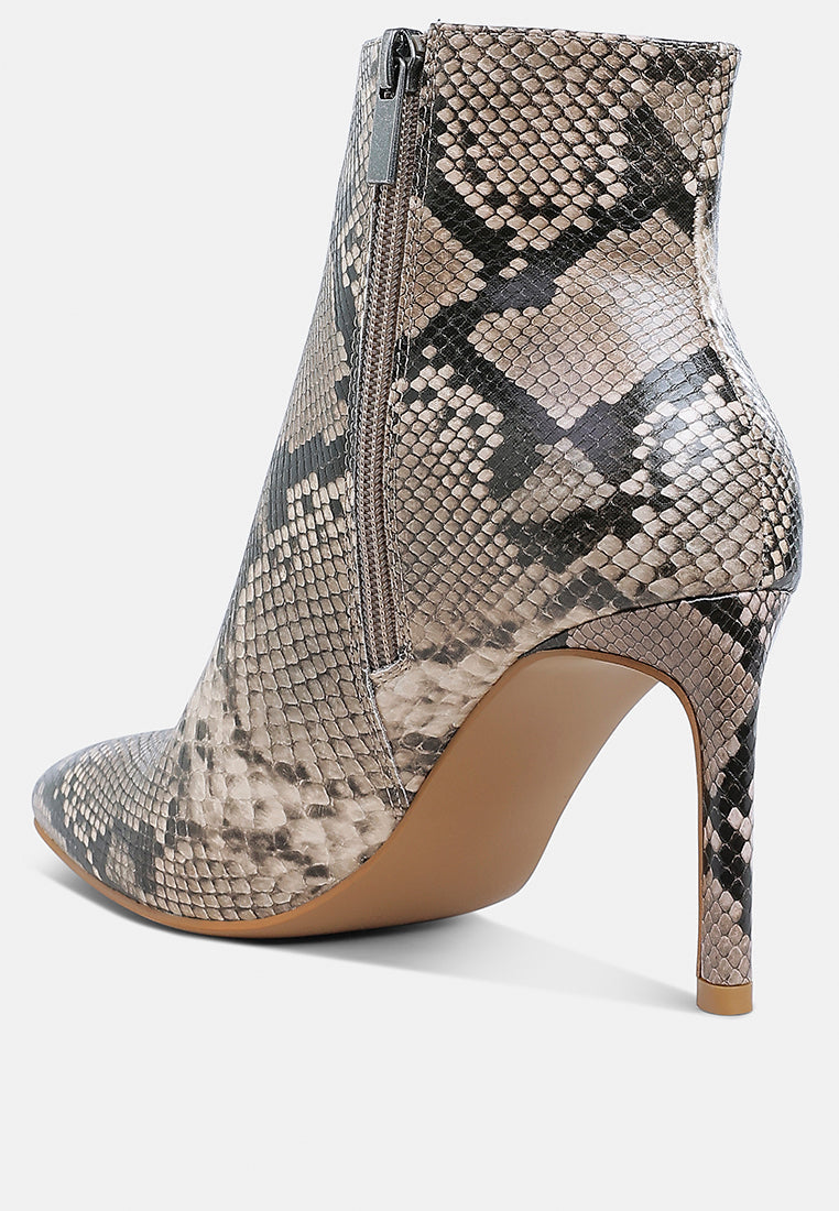 Tatria Textured Stiletto Heel Ankle Boots-2