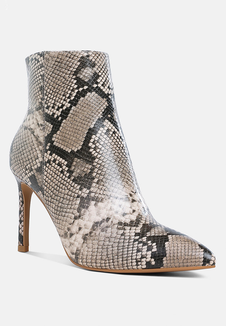 Tatria Textured Stiletto Heel Ankle Boots-1