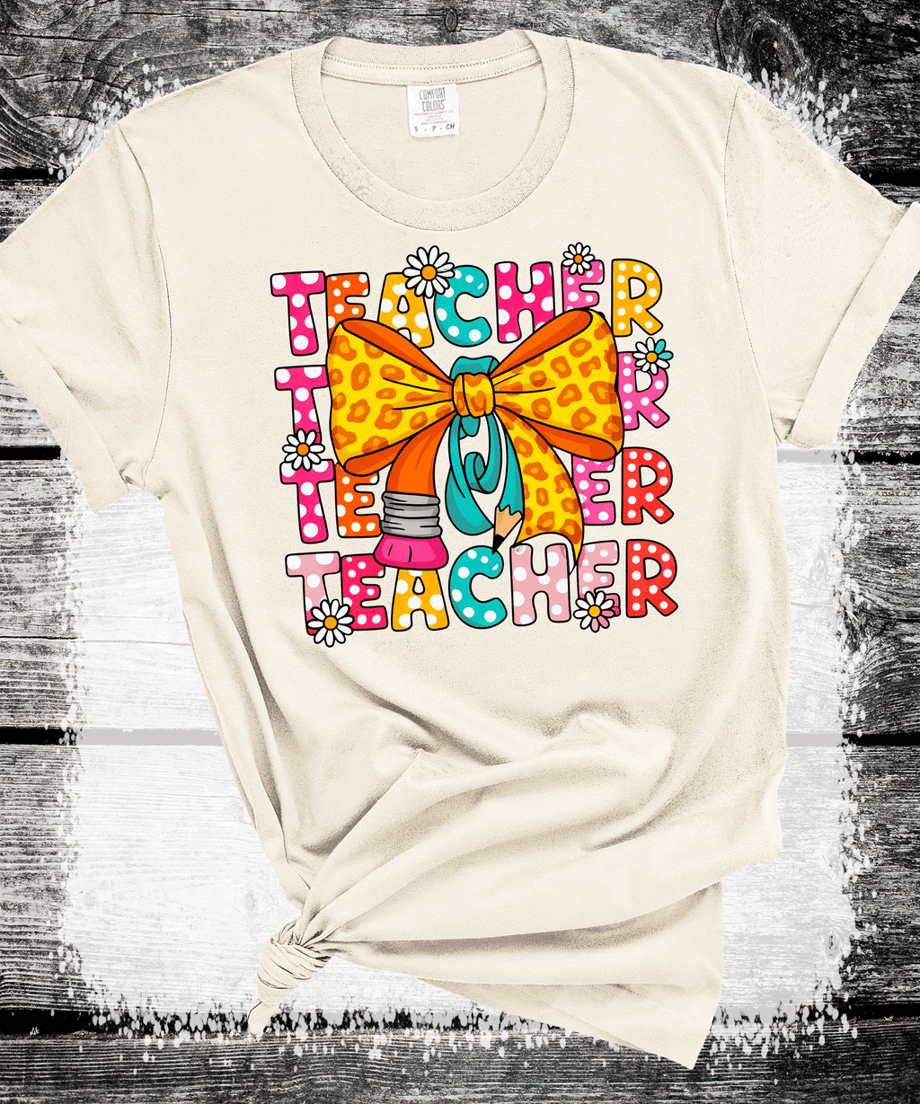 Back to school Teacher Pencil Coquette Bows