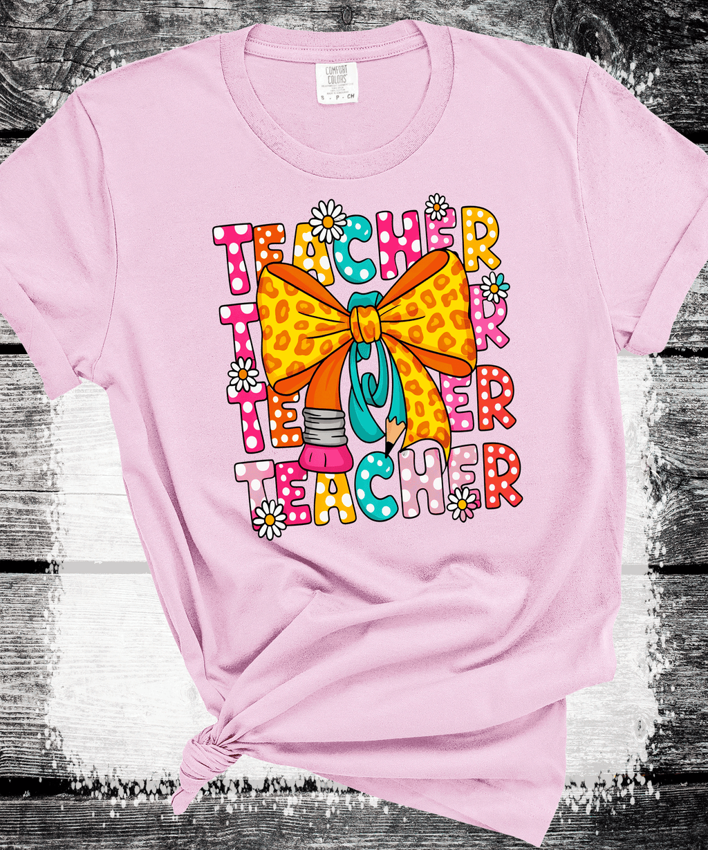 Back to school Teacher Pencil Coquette Bows