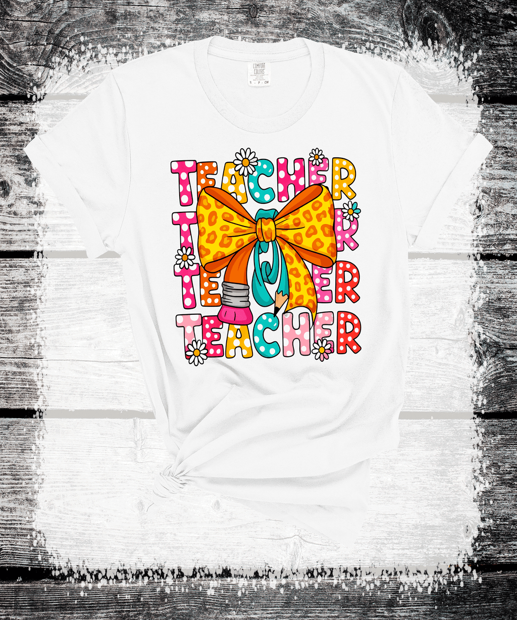 Back to school Teacher Pencil Coquette Bows