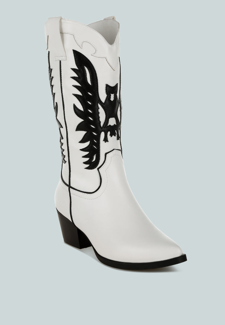 Thistle Winged Patchwork Cowboy Boots-2