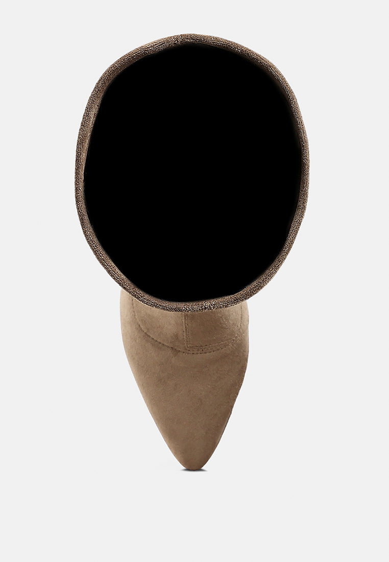 Tulsha Microfiber Wedge Heel Boots-3