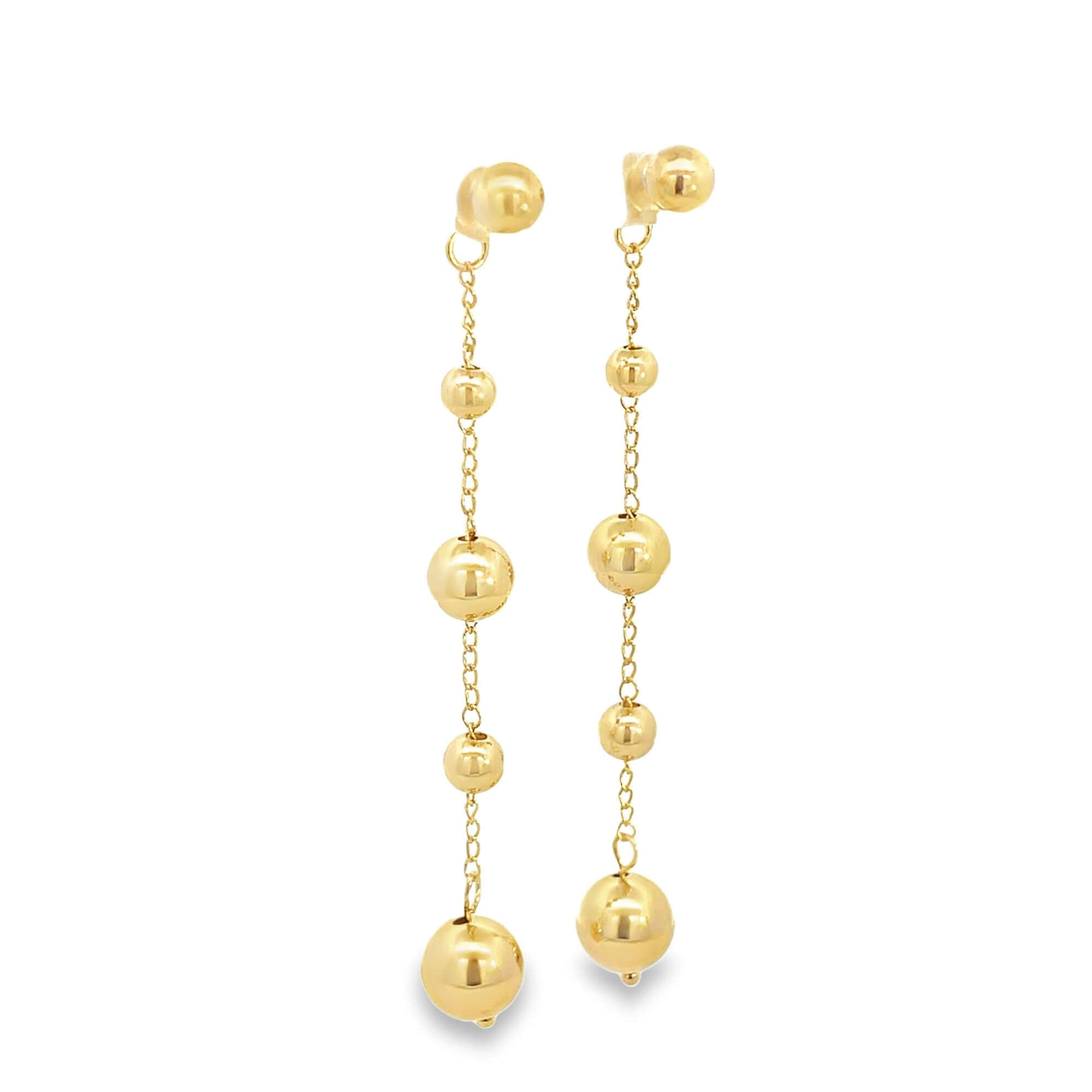 Link Chain Bead Dangle Earrings (L138A/L163A/K53A)-0