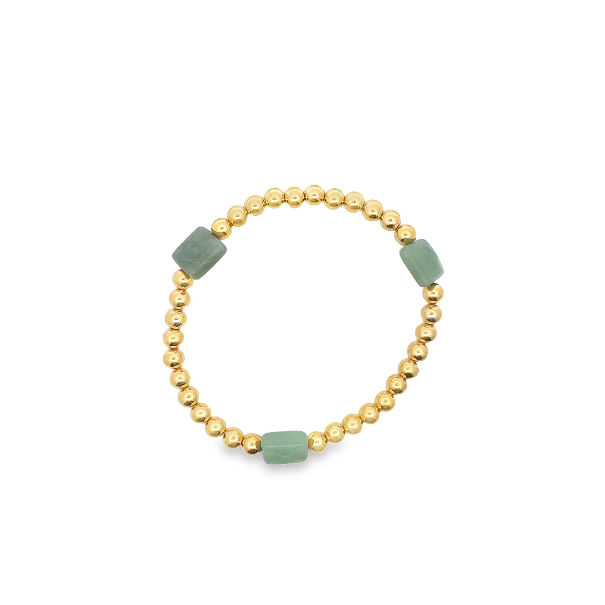 Jade Charm Round Beaded Bracelet-0