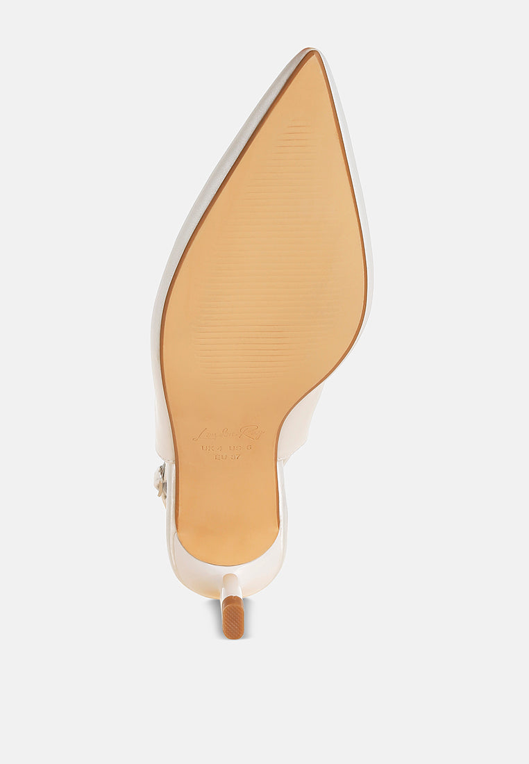 Vinca Satin Pointed Toe Slingbacks-4