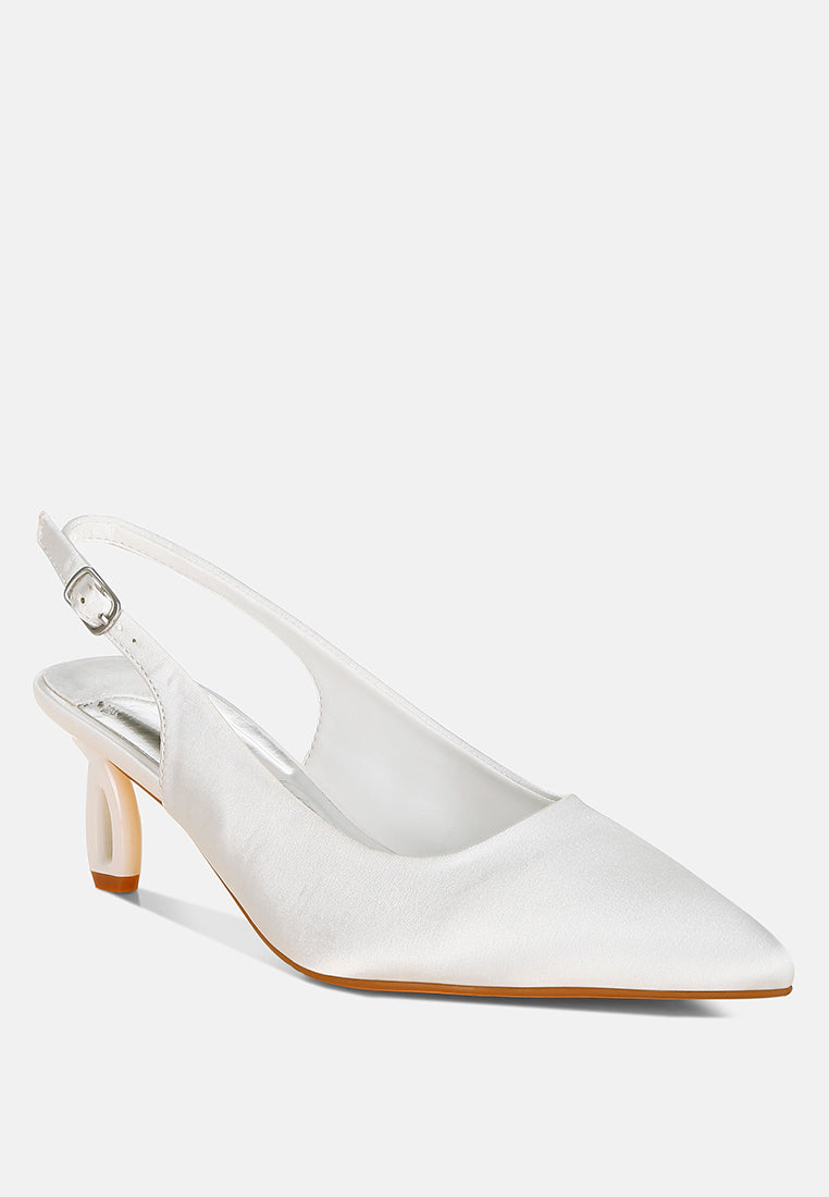 Vinca Satin Pointed Toe Slingbacks-1