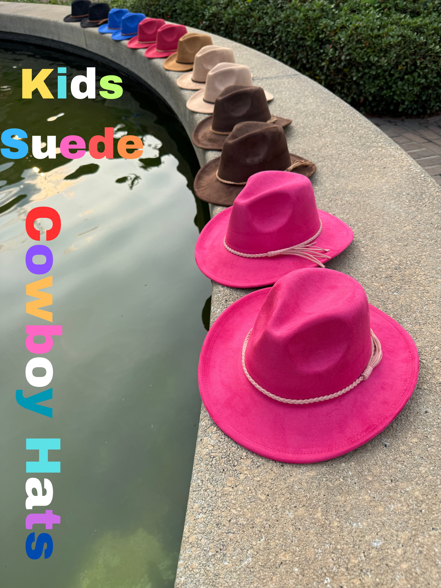 Kids Vegan suede cowboy style Hat-0