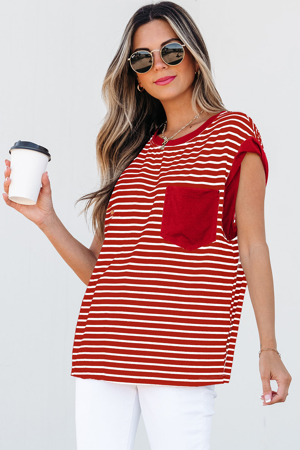 Annika Stripe Round Neck Tank Top-3