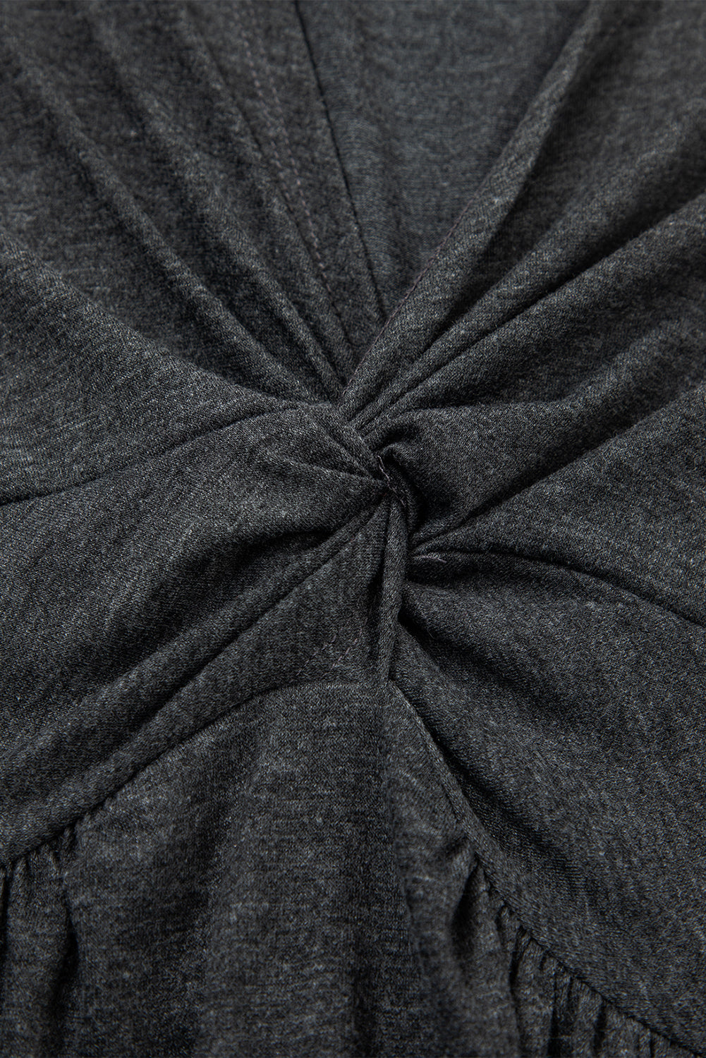 Carbon Grey Twisted Bust V Neck Sleeveless Dress