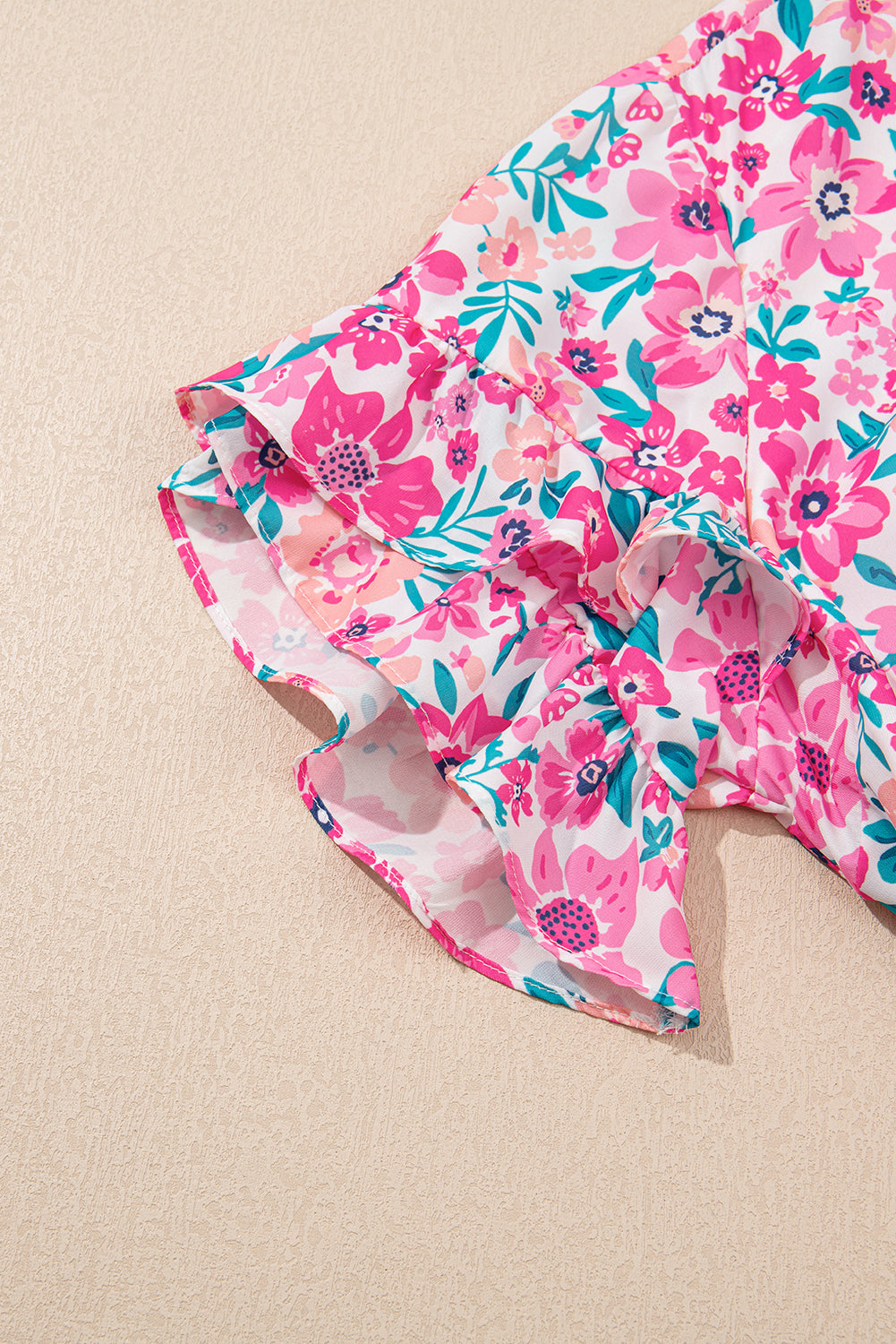 White Plus Size Floral Print Ruffle Short Sleeve Flare Dress