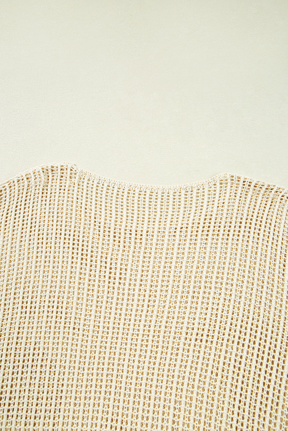 Parchment Hollow Out Knit Star Pattern Plus Size Sweater