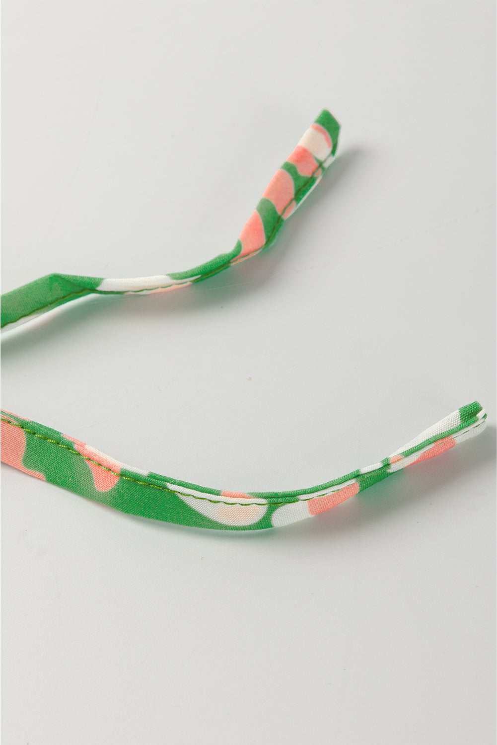 Green Abstract Leopard Tie Front Flutter Sleeve Blouse