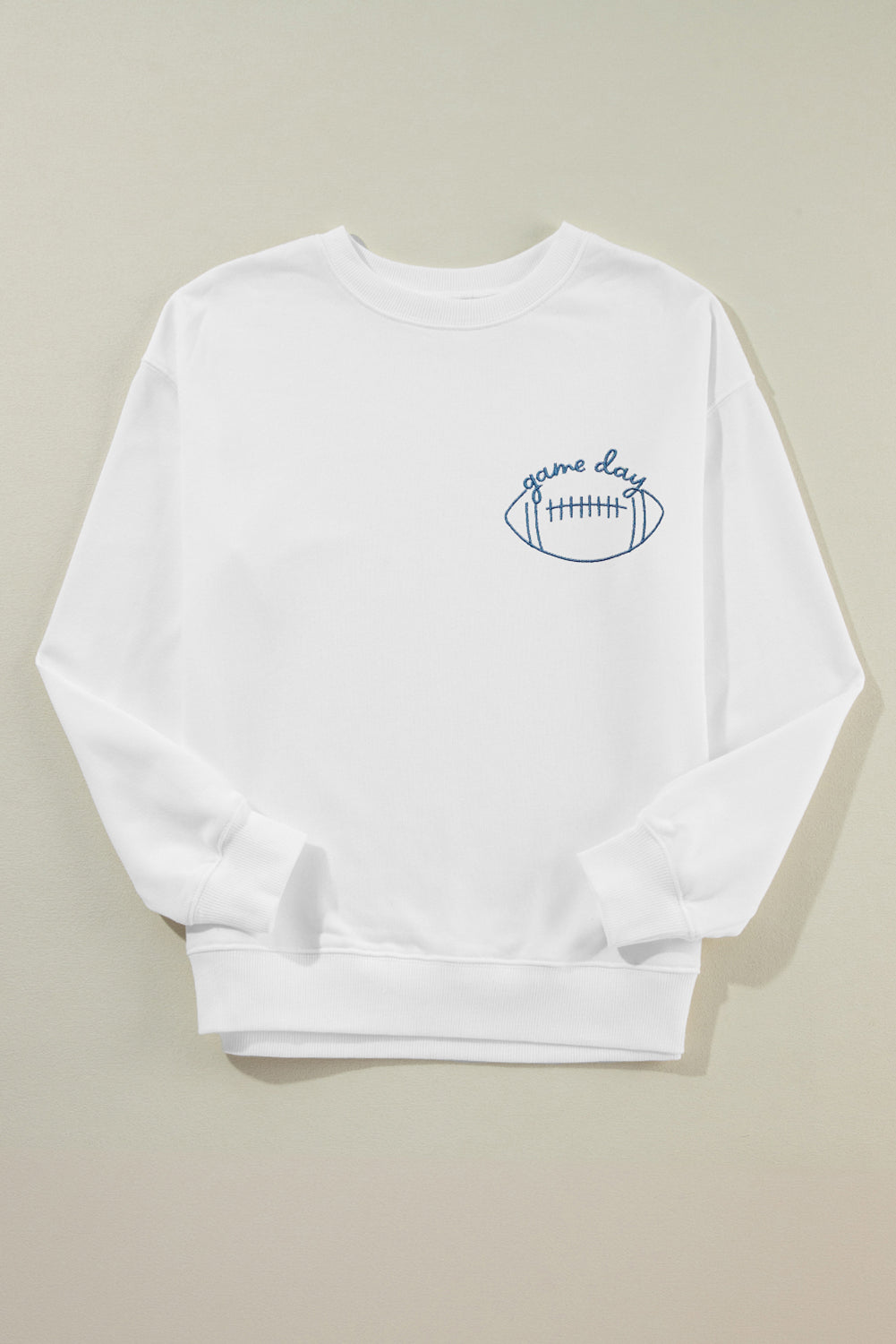 White game day Football Embroidered Casual Sweatshirt