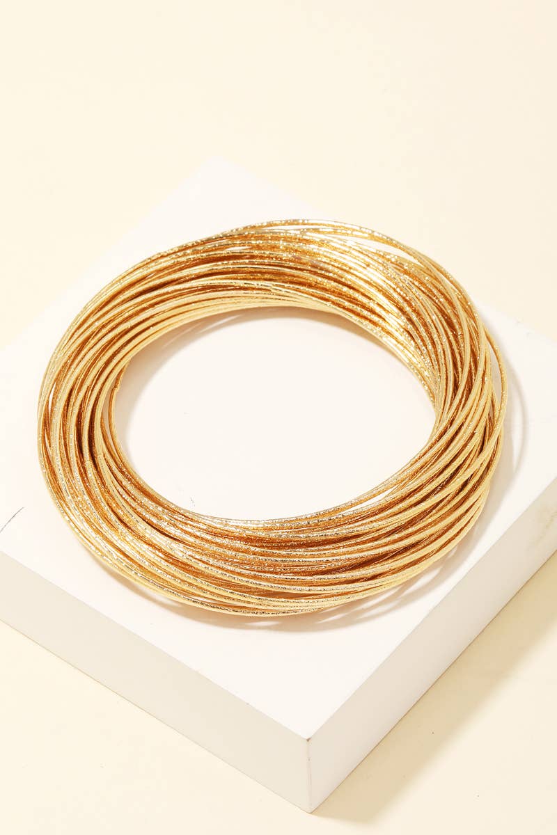 Golden Glow Stackable Bangle Set