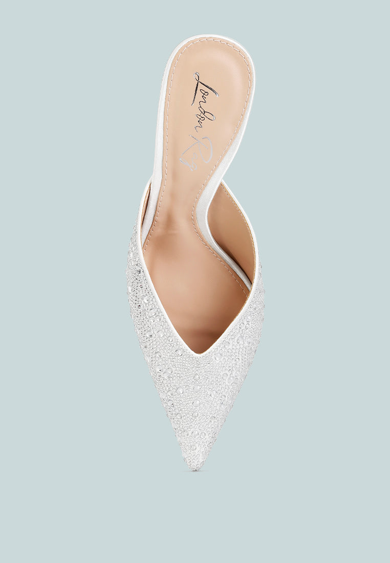 Aldora Rhinestones Embellished Satin Mules-4