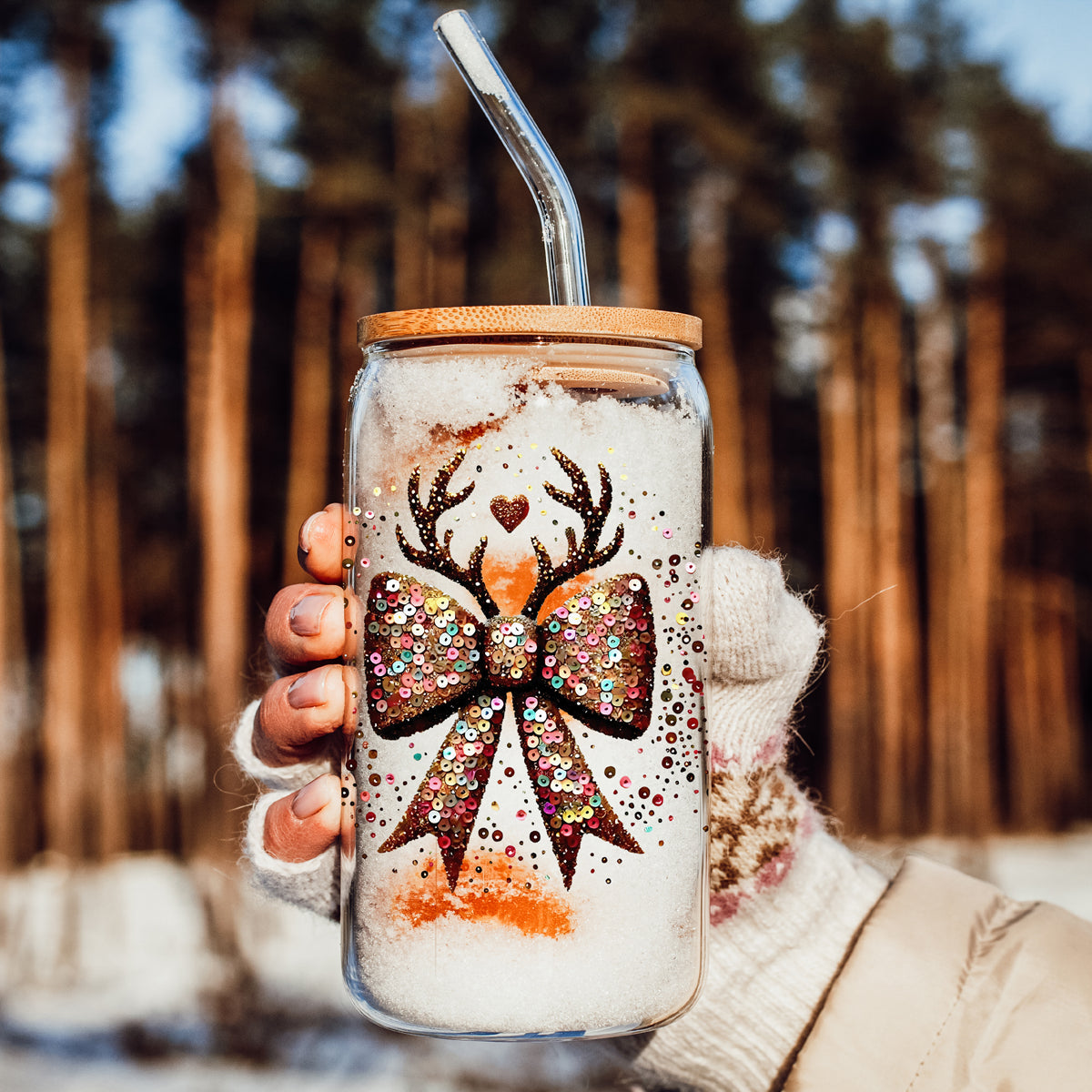 Sequin Bow Antlers-2