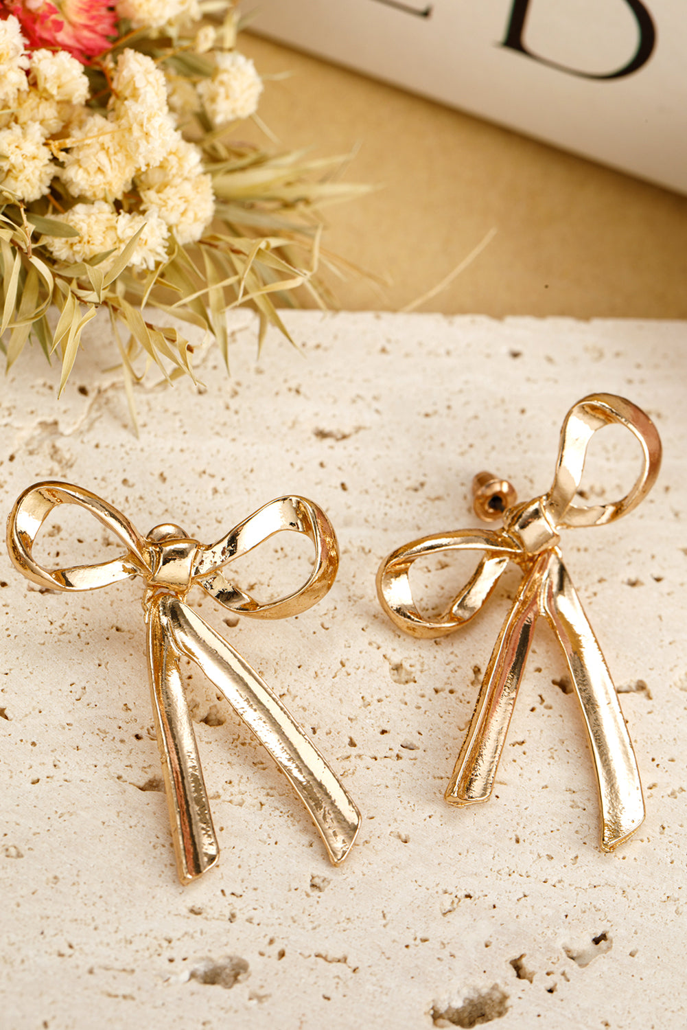 Gold Bowknot Alloy Minimalist Earrings