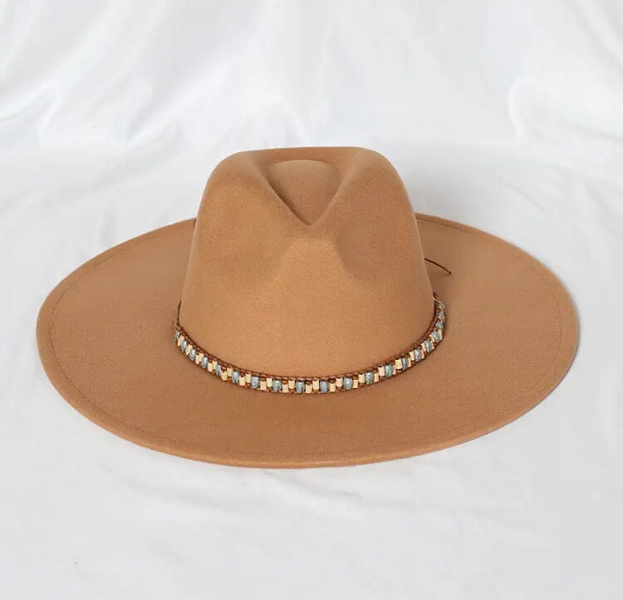 Beaded Stiff Fedora Hat-4