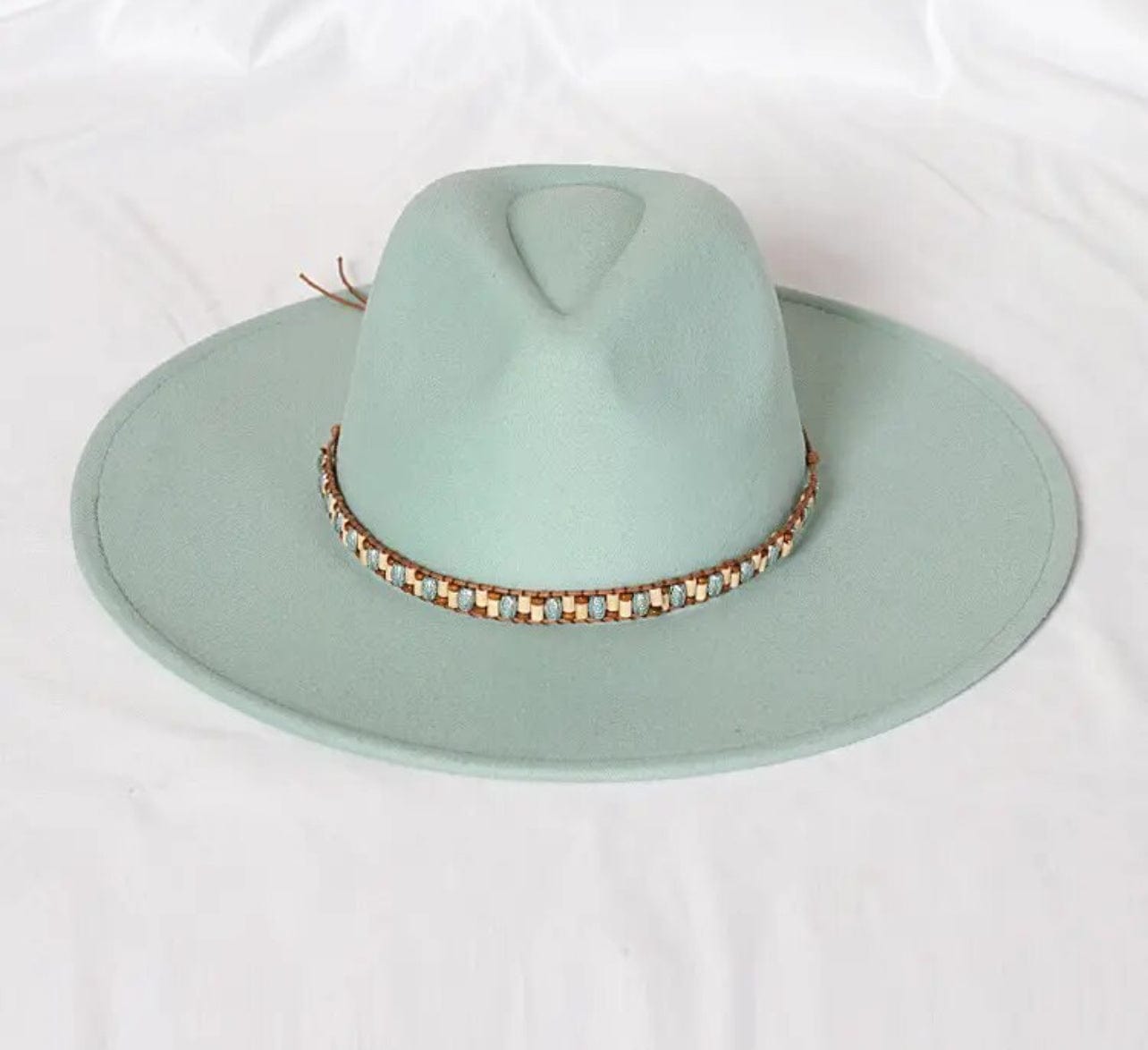Beaded Stiff Fedora Hat-3
