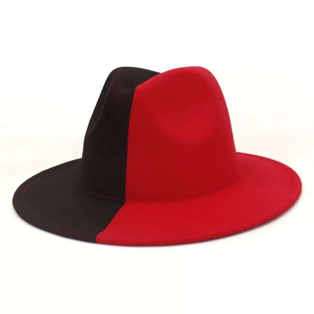 Black/Red- Fedora Hat-0