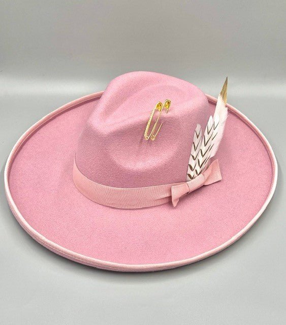 Bow Tie Fedora Hat -Pencil brim-0