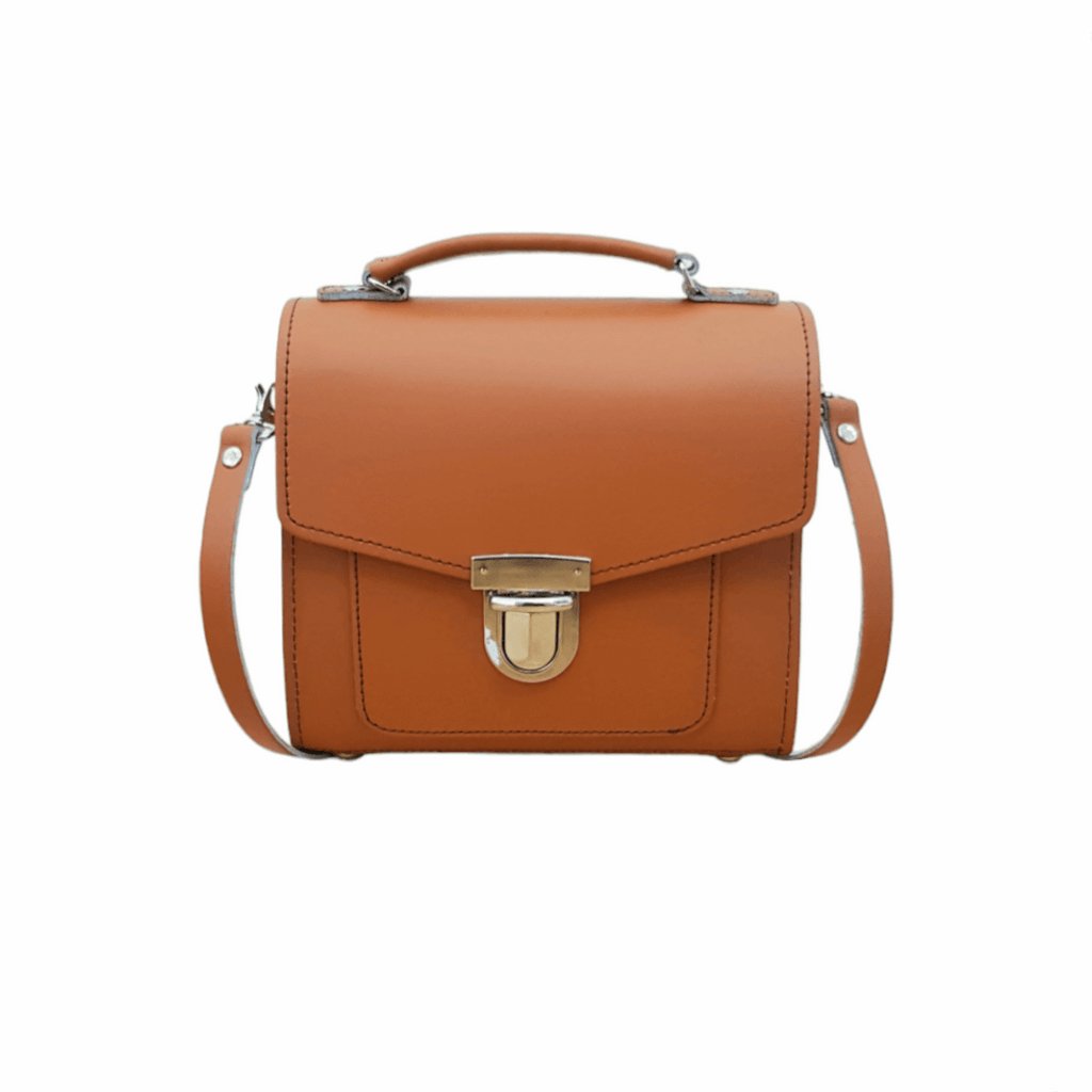 Burnt Orange Leather Sugarcube Handbag