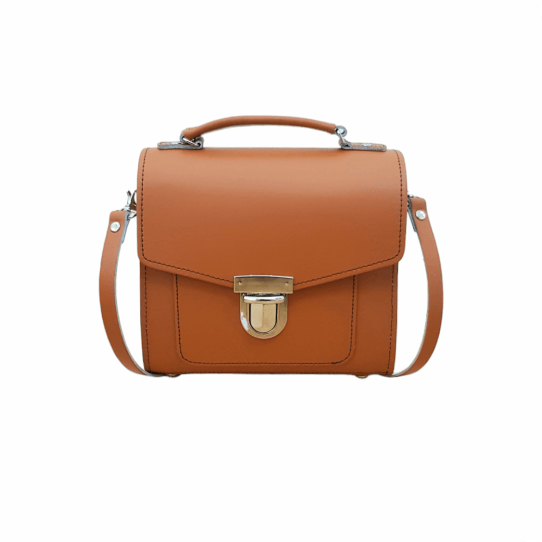 Burnt Orange Leather Sugarcube Handbag