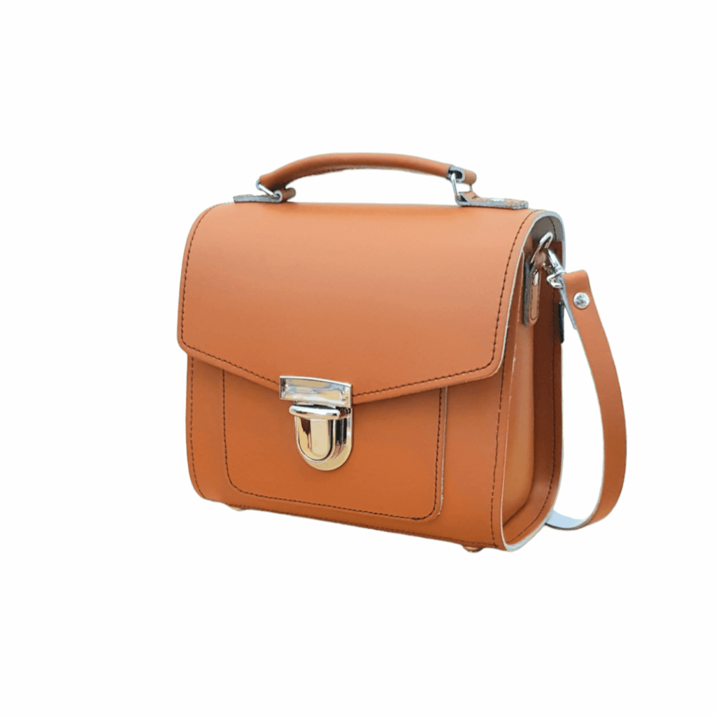 Burnt Orange Leather Sugarcube Handbag