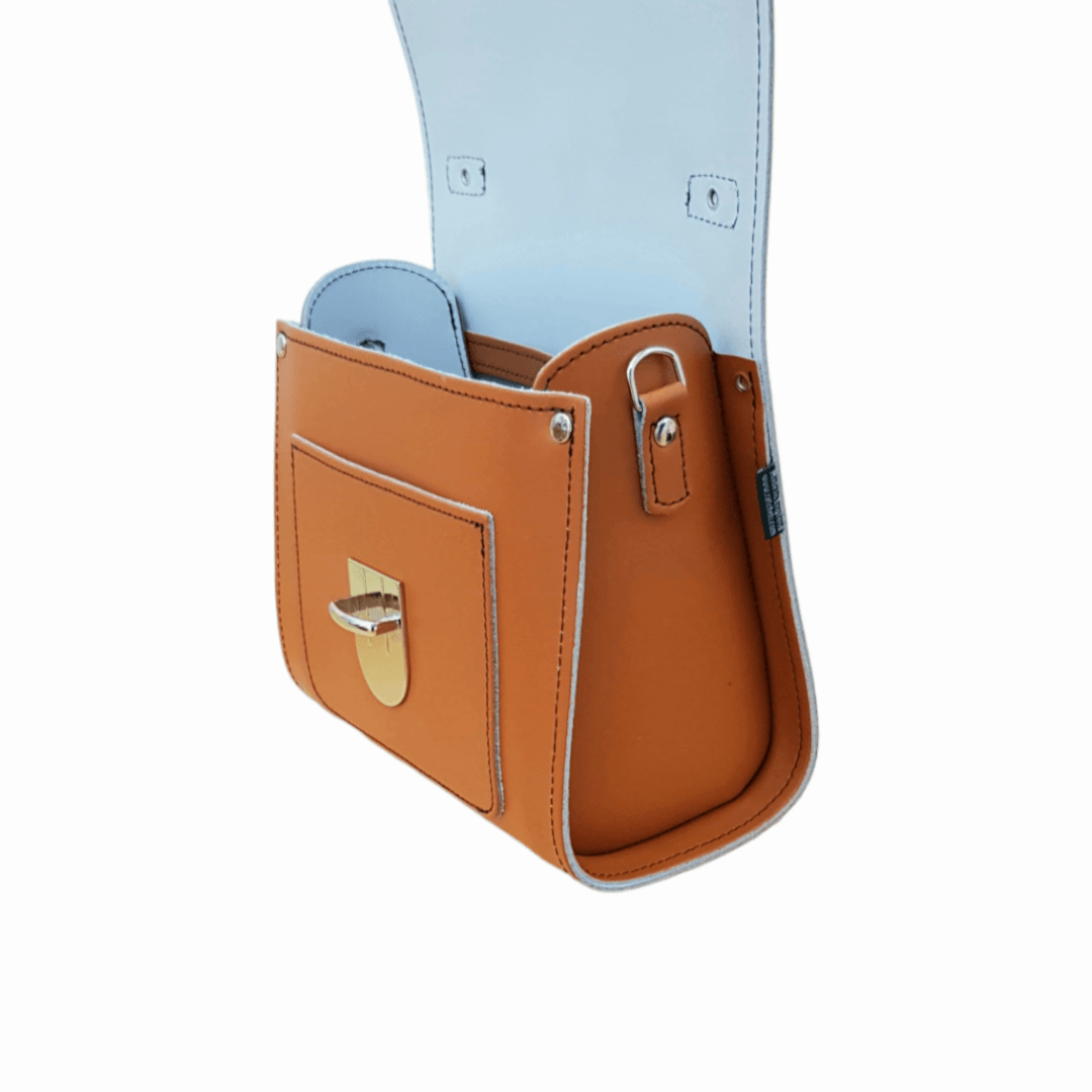 Burnt Orange Leather Sugarcube Handbag