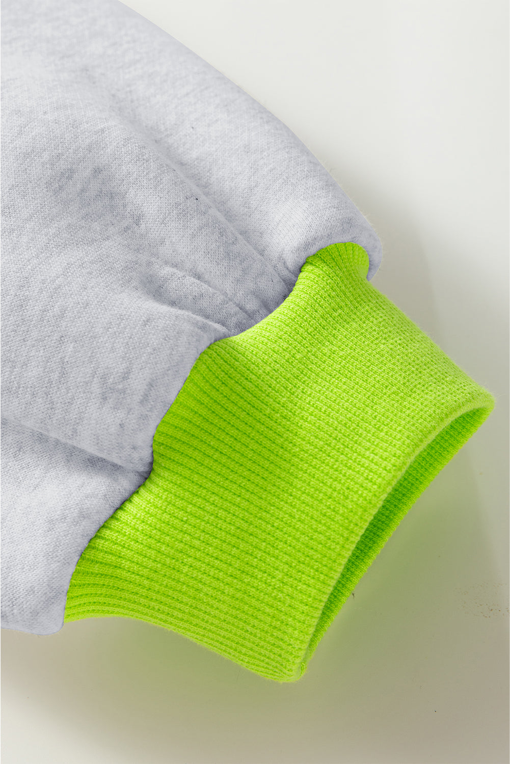 Light Grey Contrast Color Patchwork Drop Sleeve Loose Sweatshirt