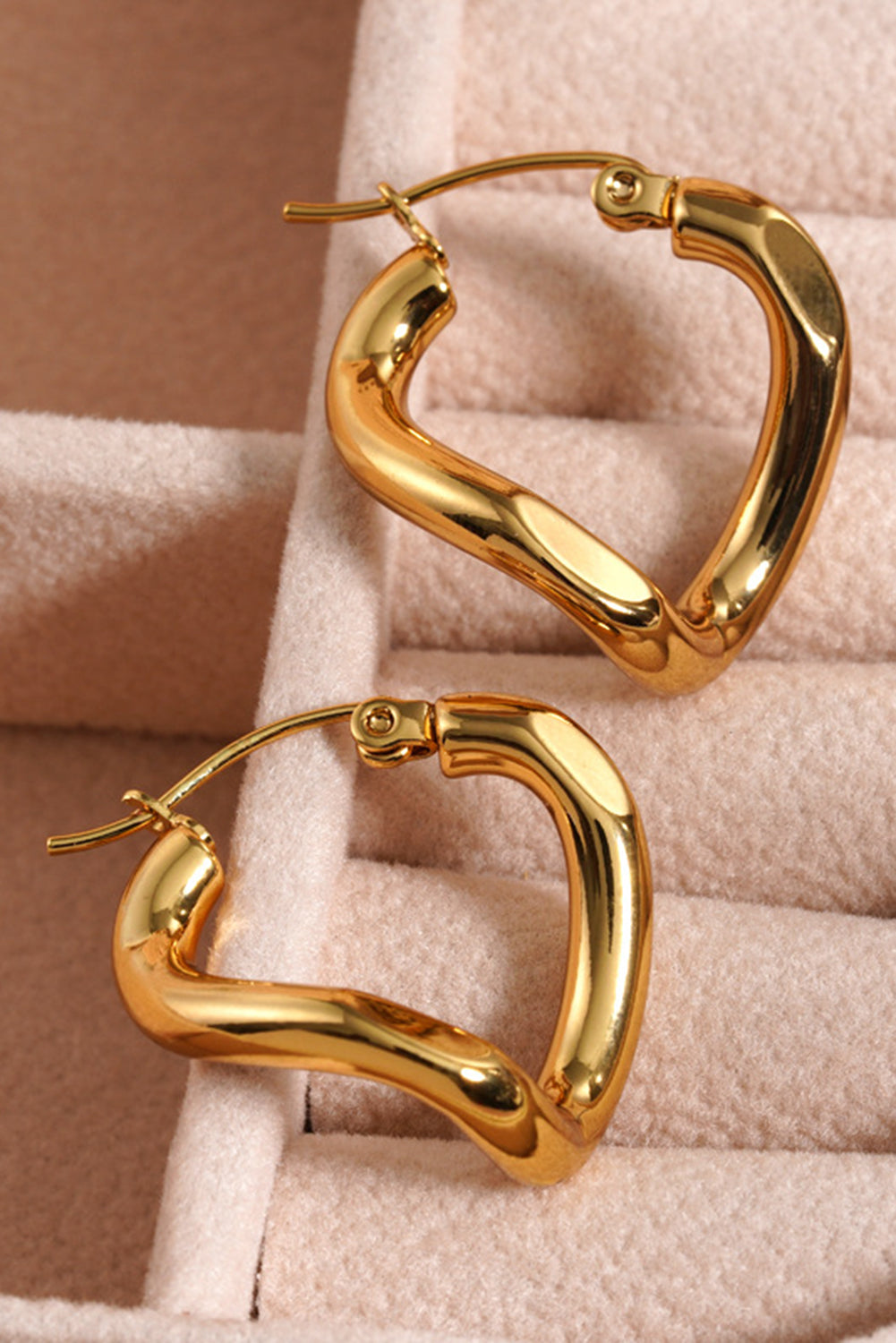 Gold Twisted Hoop Alloy Earrings
