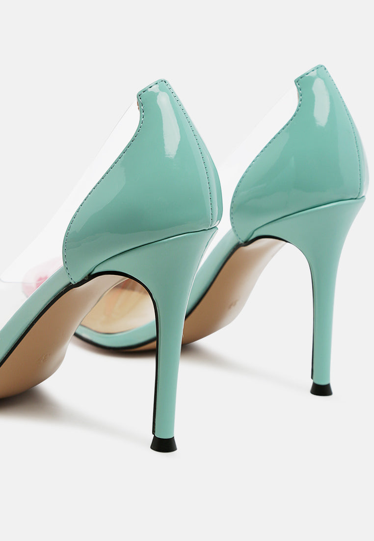 Candace Clear Patent Faux Leather Detail Pumps-3