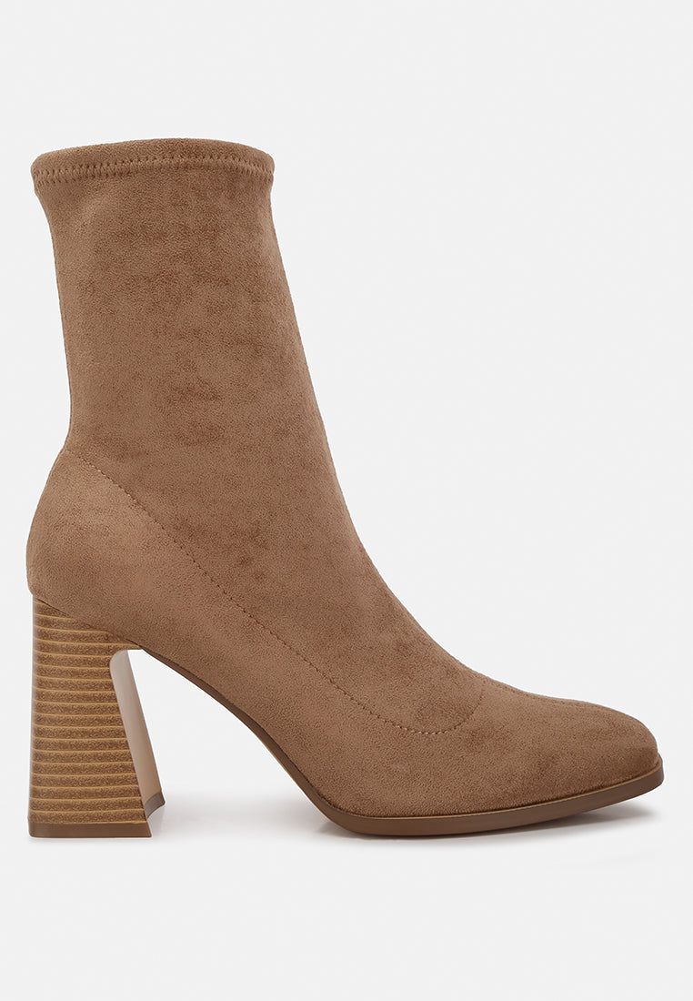 Candid High Ankle Flared Block Heel Boots-0