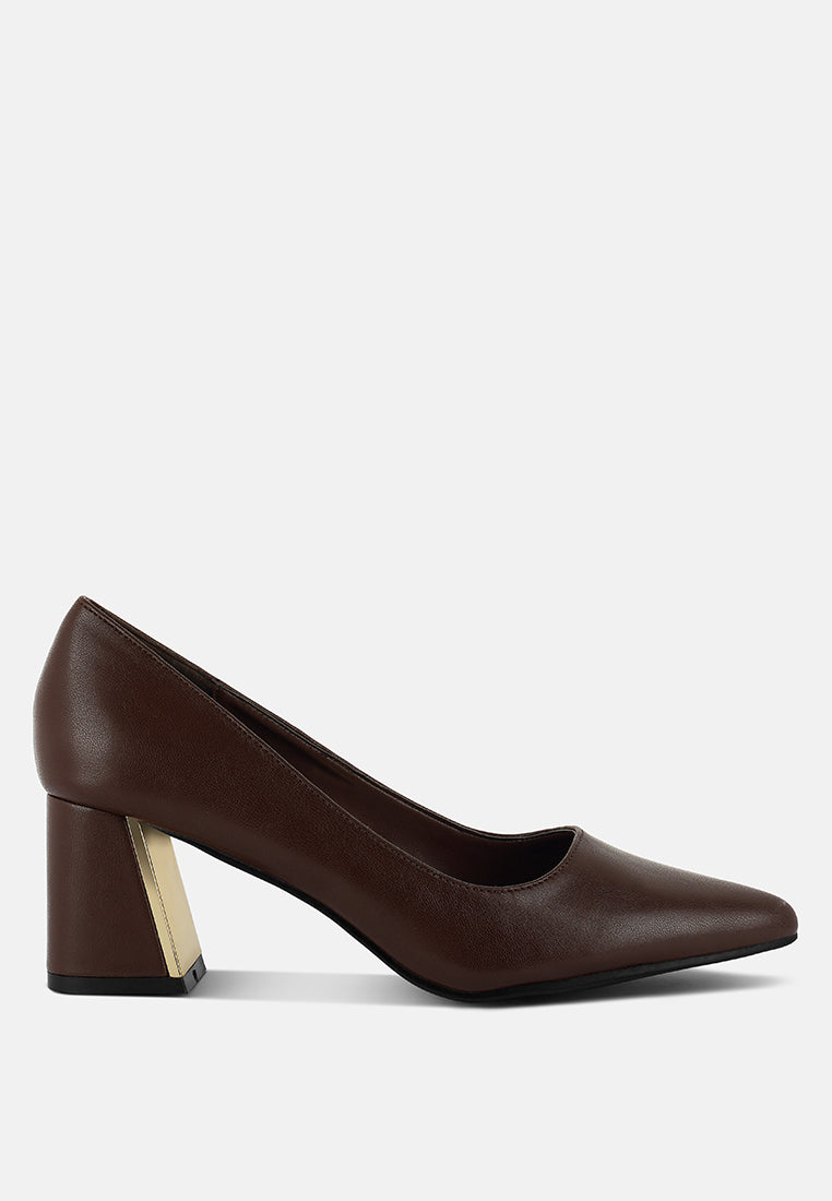 Casey Metallic Detail Block Heel Pumps-5