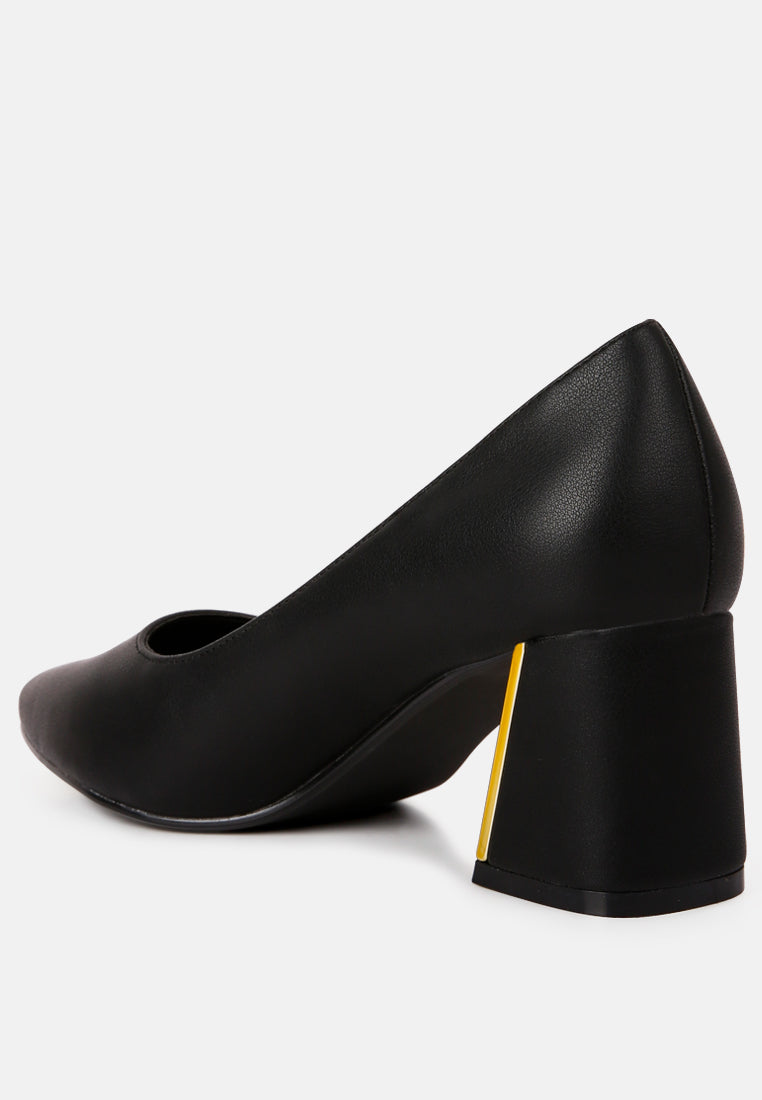 Casey Metallic Detail Block Heel Pumps-2