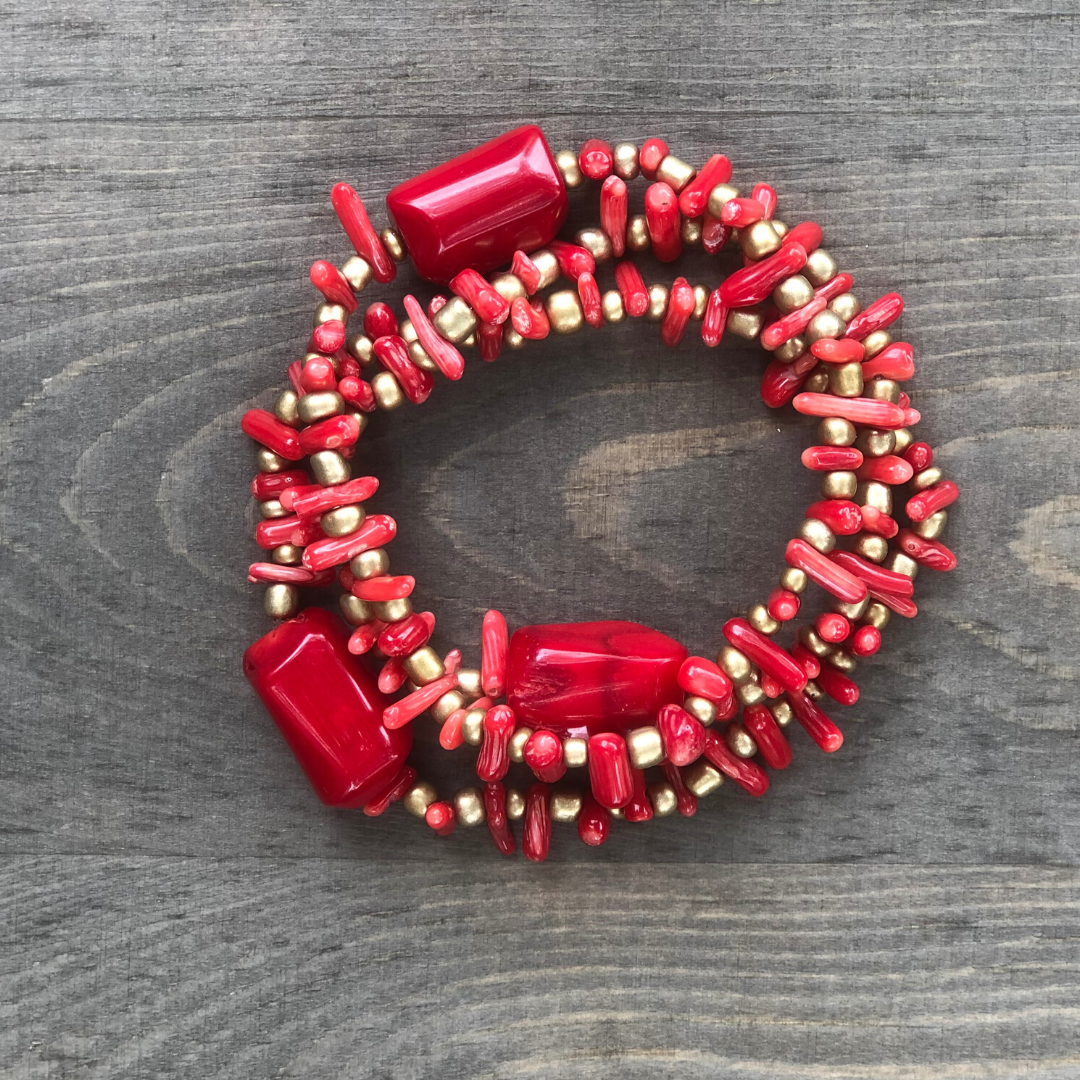 Coral Trio Bracelet Set-0