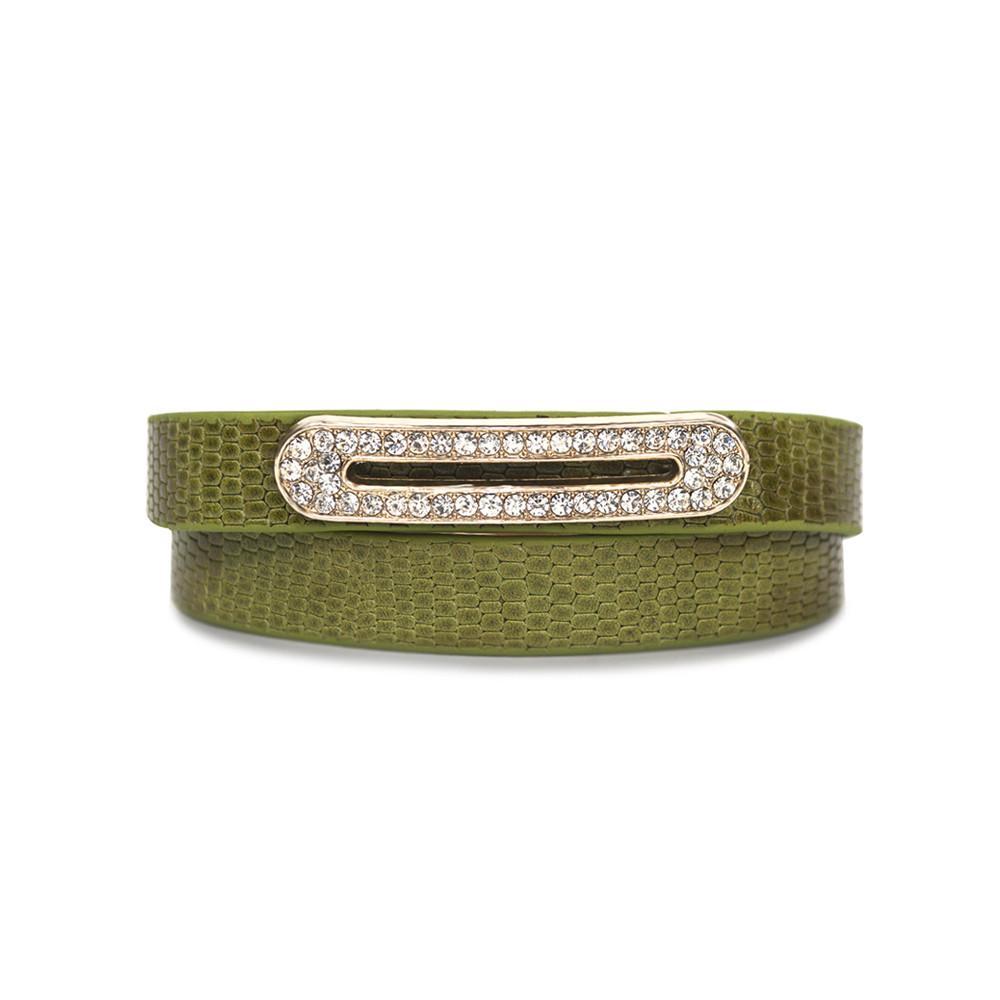 Luxe Leather Bracelet- Lime Green-0