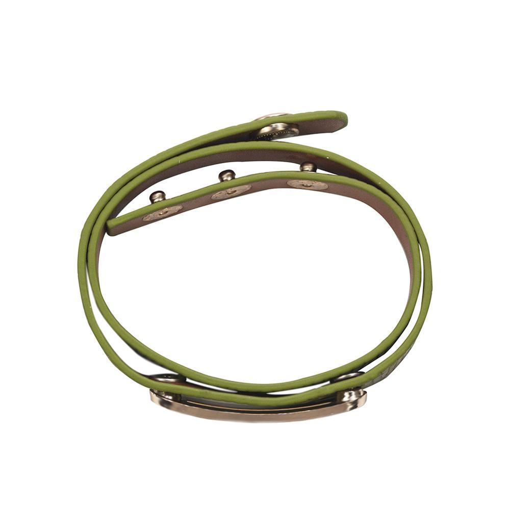 Luxe Leather Bracelet- Lime Green-2