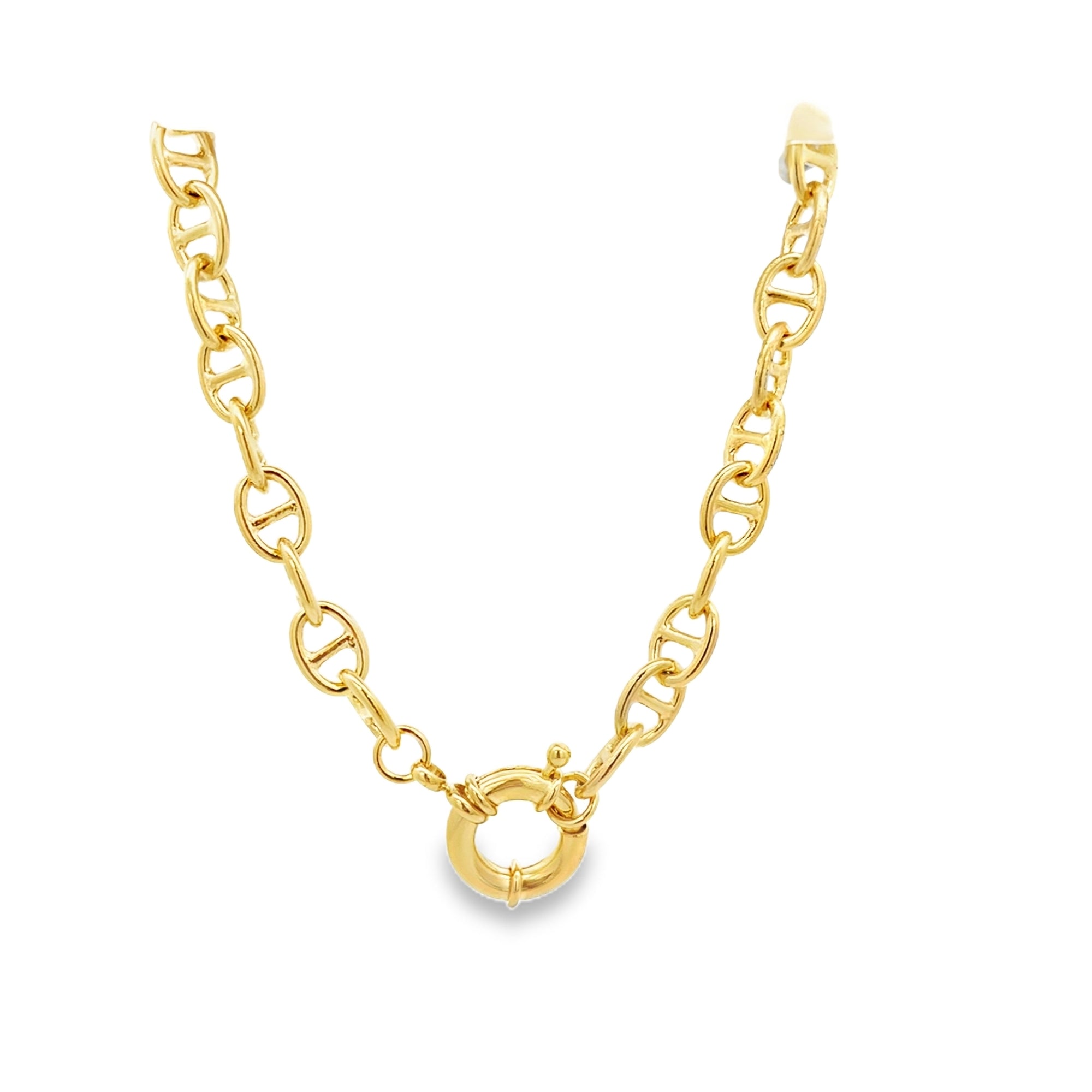 18K Gold Filled Mariner Slim Puffy Link Chain (F102)-0